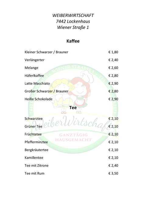 Getränkekarte | Weiberwirtschaft