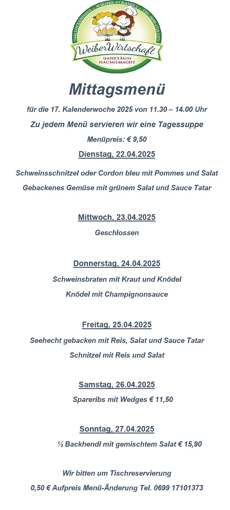 Menüplan