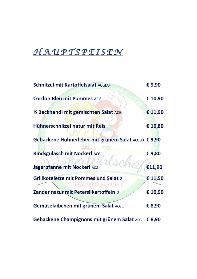 Speisekarte