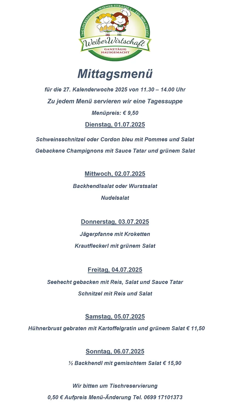 Menüplan